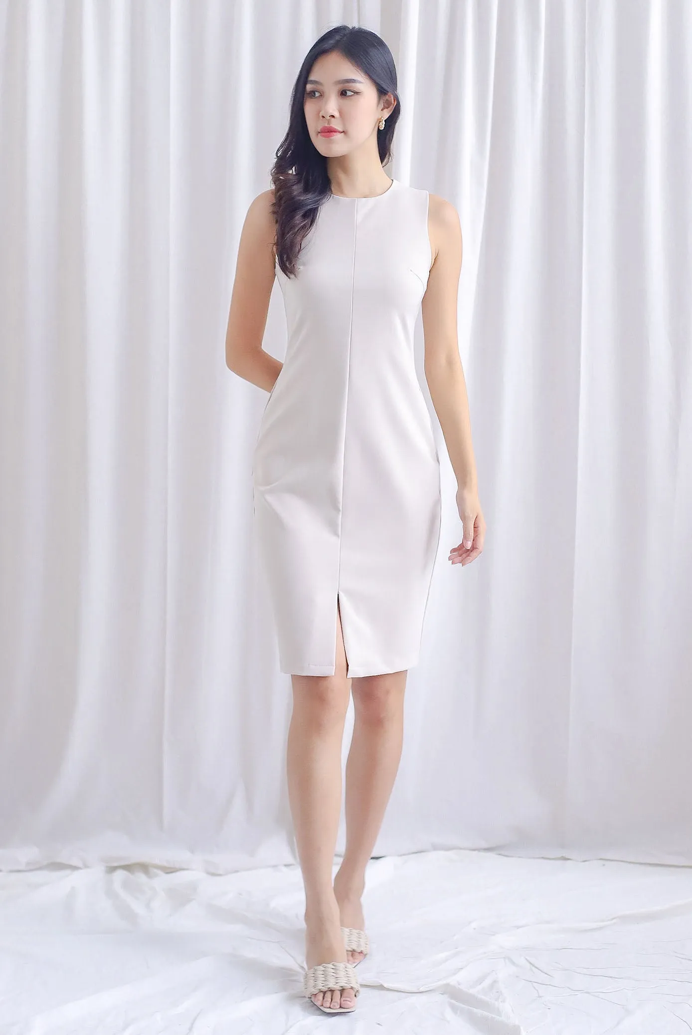 TDC Montrel Classic Work Dress In Cream