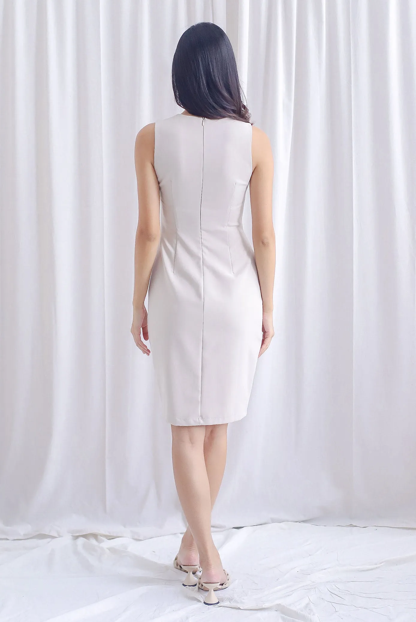 TDC Montrel Classic Work Dress In Cream