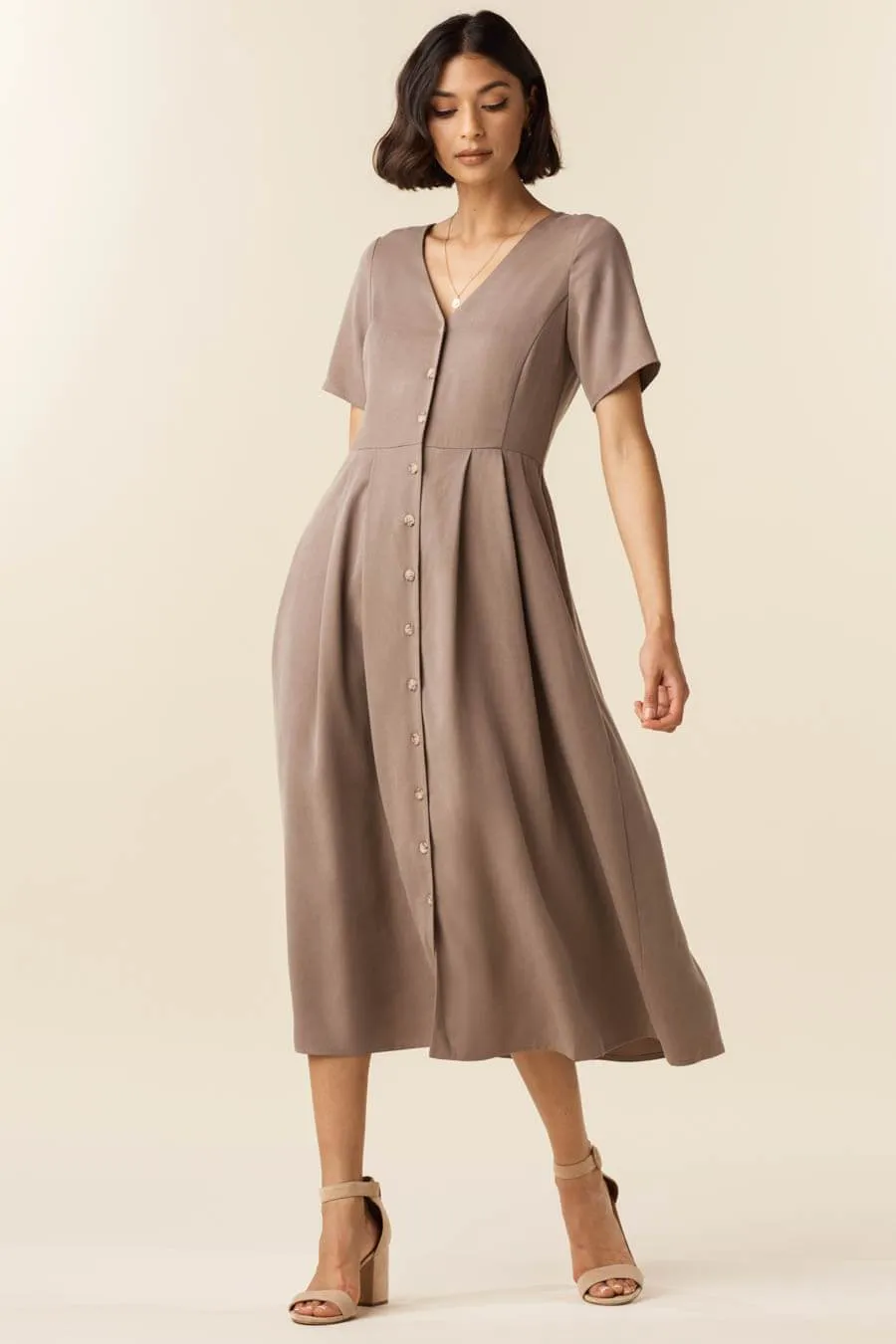 The Button Up Midi Dress