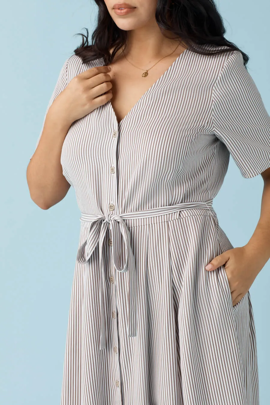 The Button Up Midi Dress