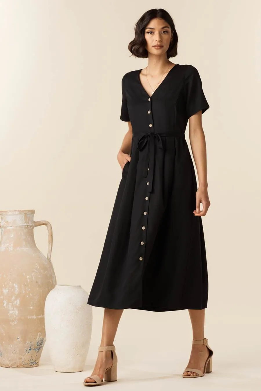 The Button Up Midi Dress