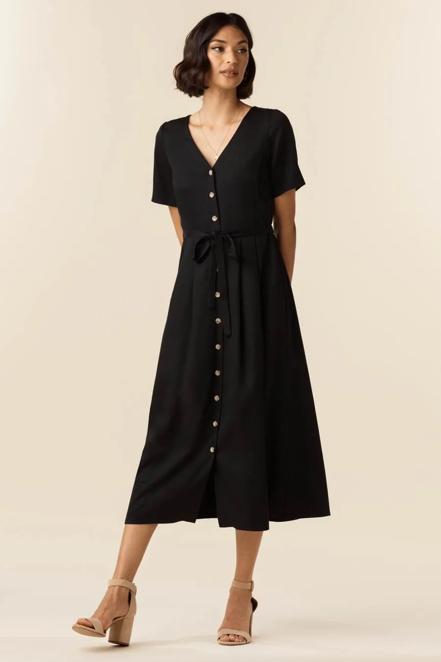 The Button Up Midi Dress