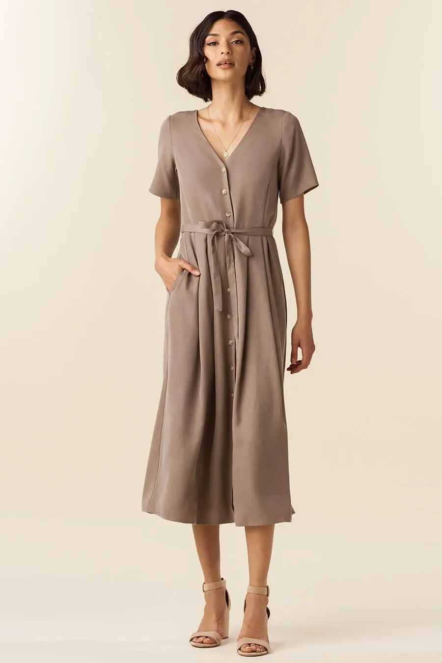 The Button Up Midi Dress
