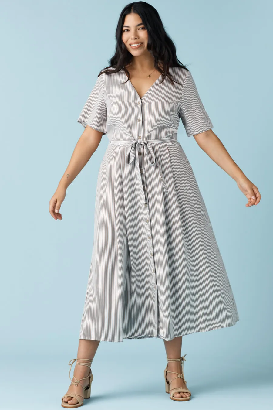 The Button Up Midi Dress