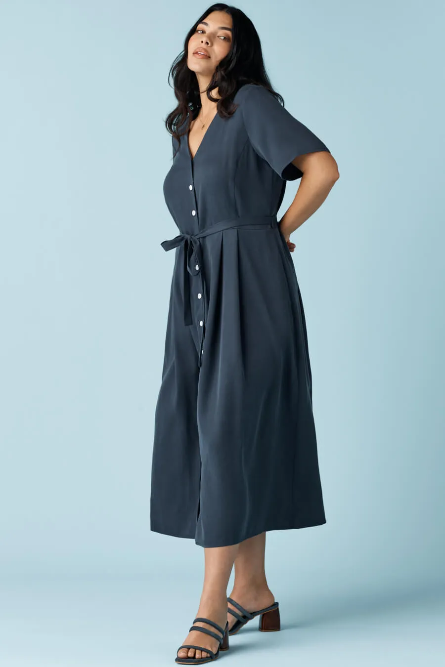 The Button Up Midi Dress