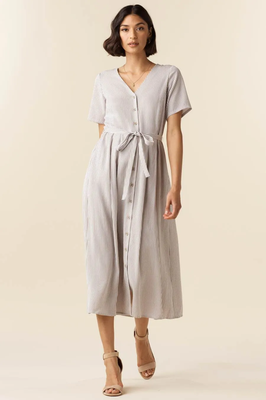 The Button Up Midi Dress