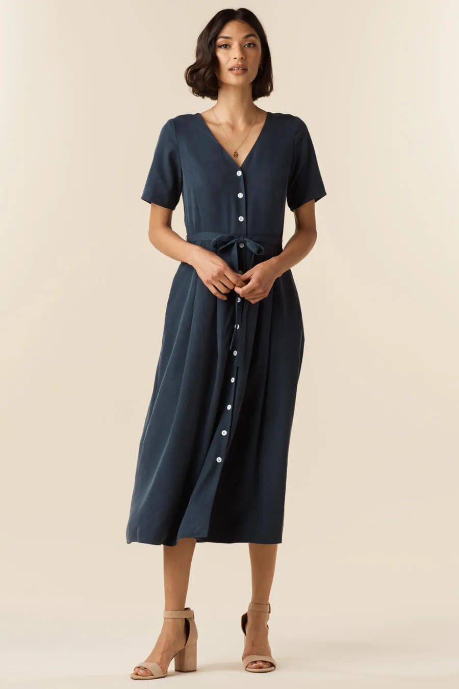 The Button Up Midi Dress