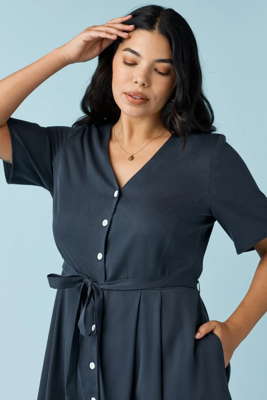 The Button Up Midi Dress
