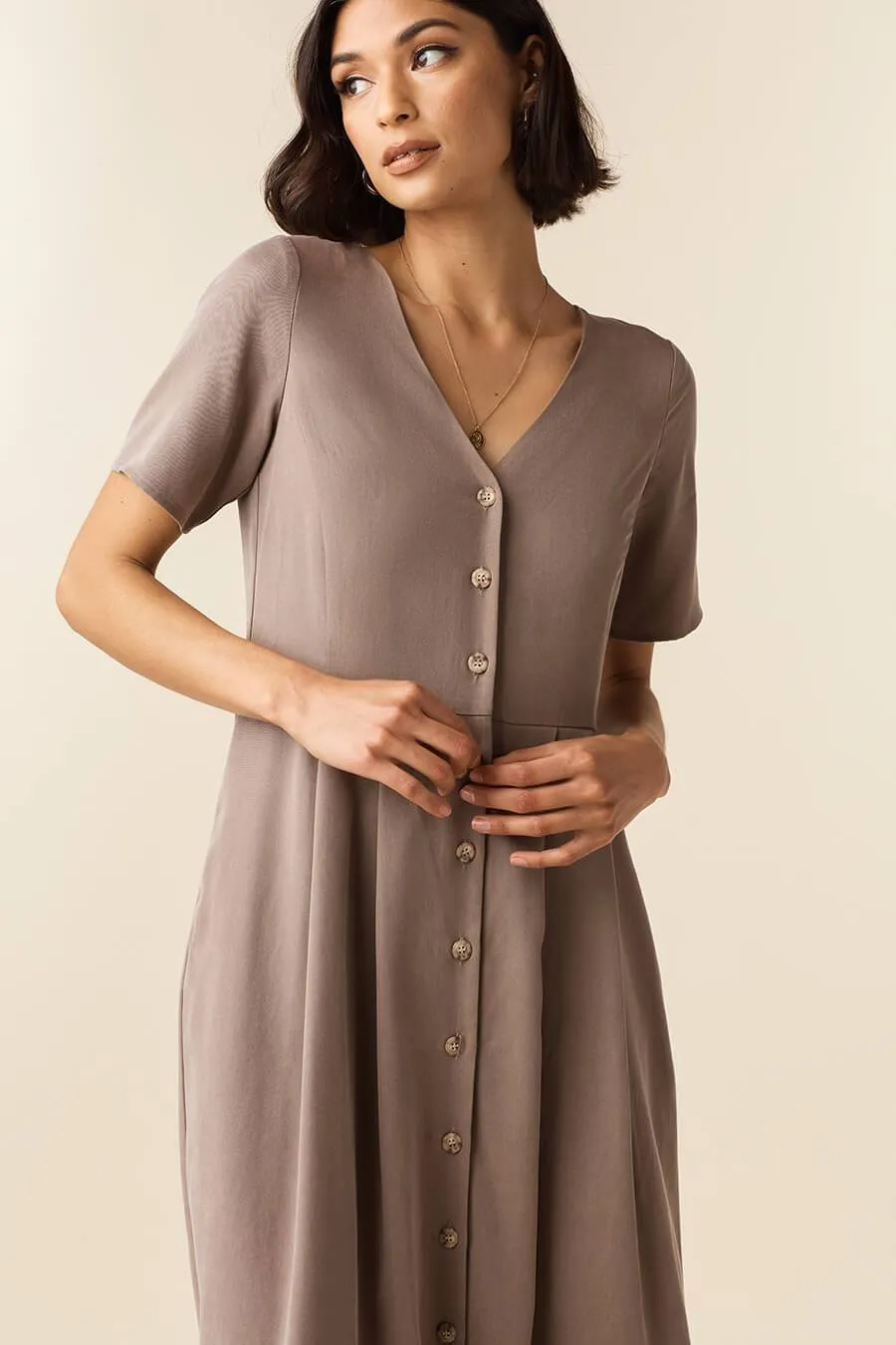 The Button Up Midi Dress