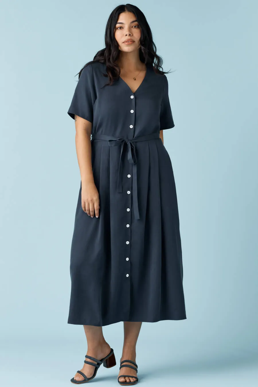 The Button Up Midi Dress