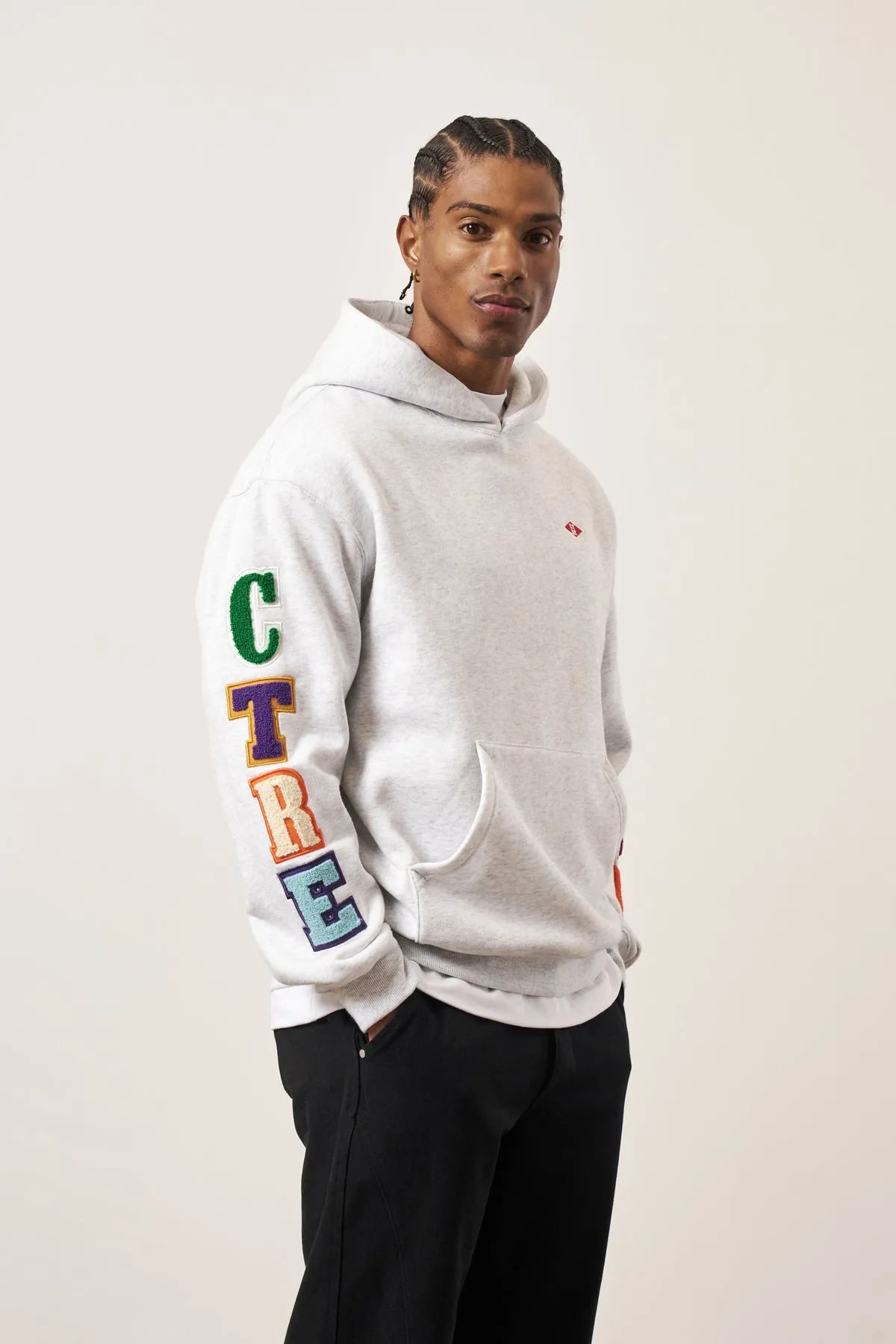 The Couture Club Multibadge Chenille Hoodie Grey Marl