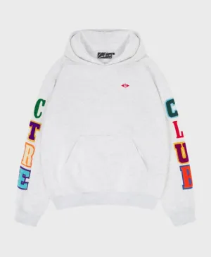 The Couture Club Multibadge Chenille Hoodie Grey Marl