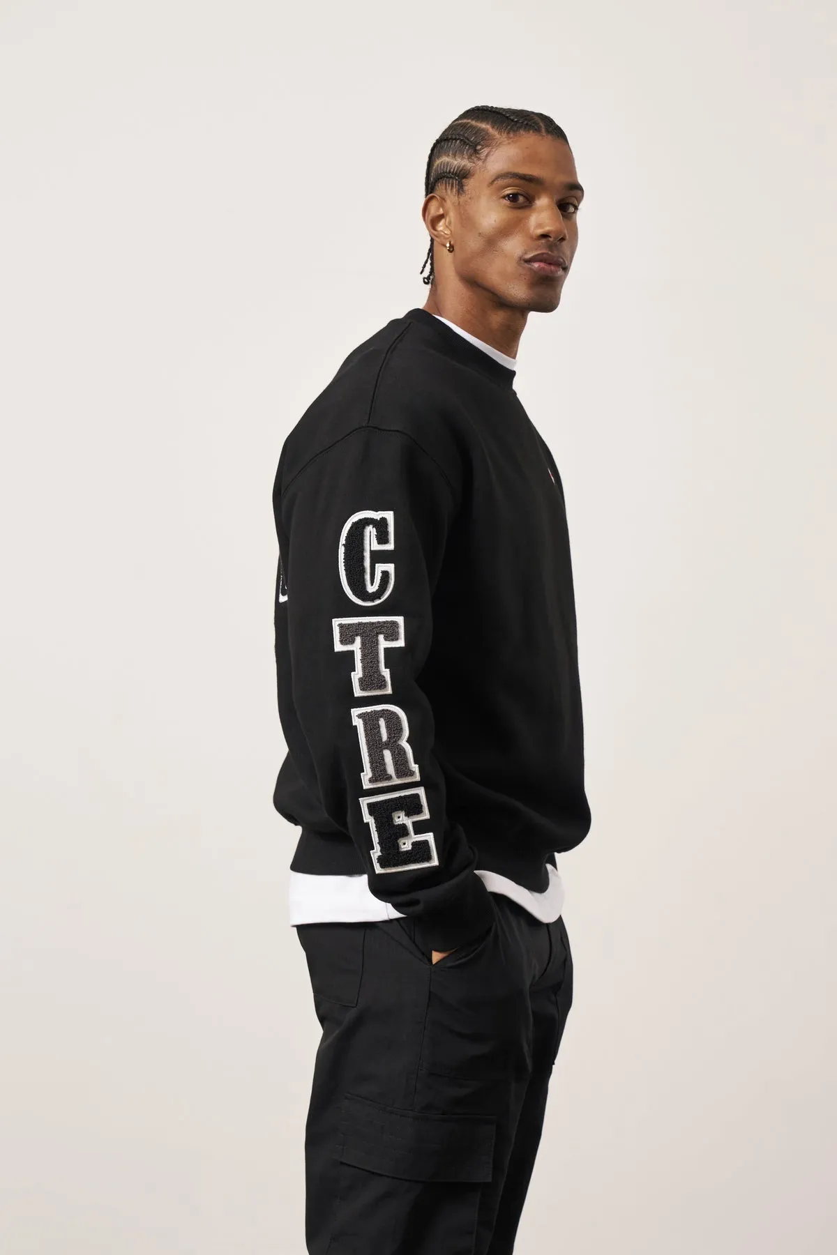 The Couture Club Multibadge Chenille Sweatshirt Black