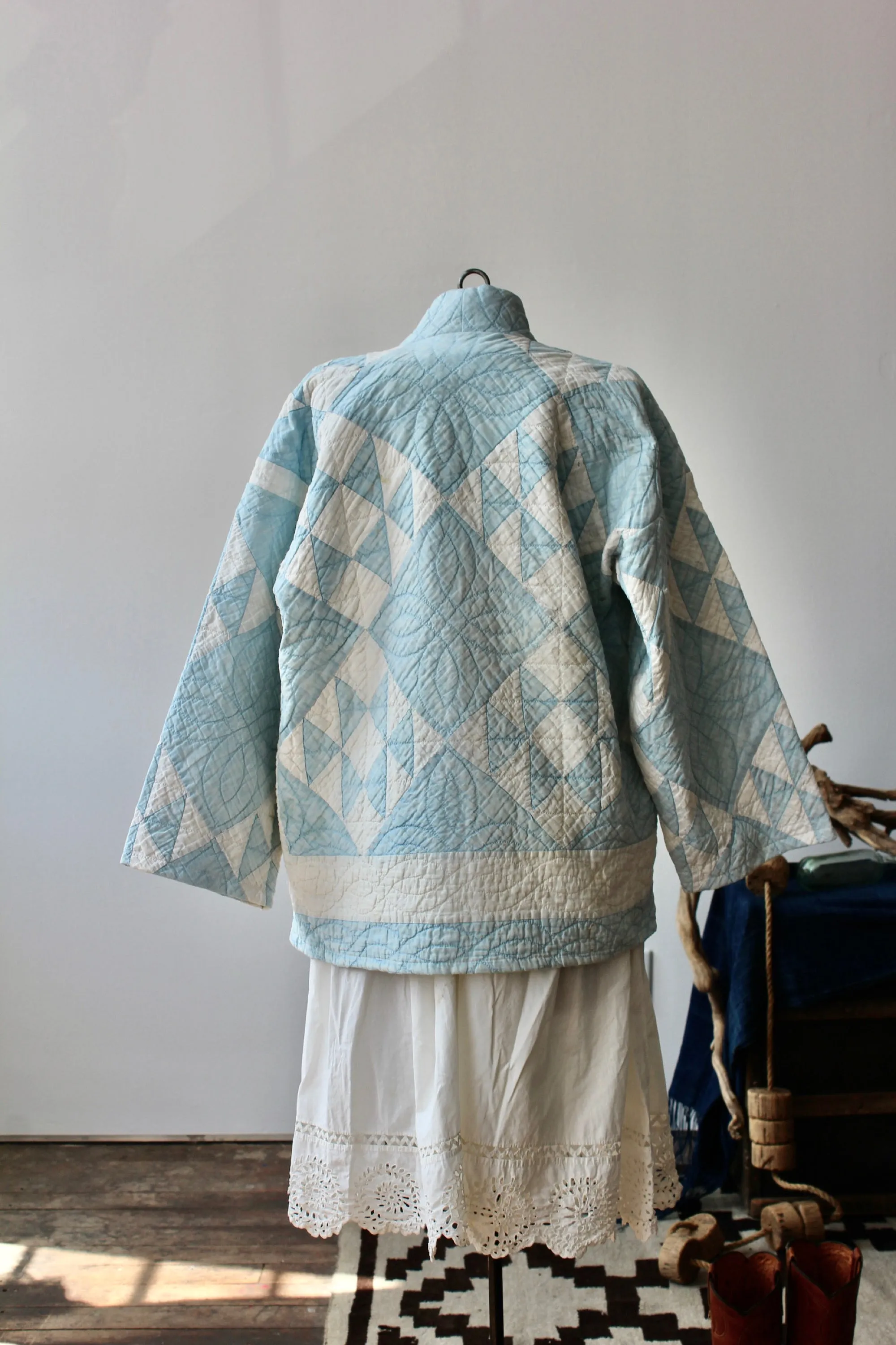 The Highlands Foundry Light Indigo Quilt Coat THF30