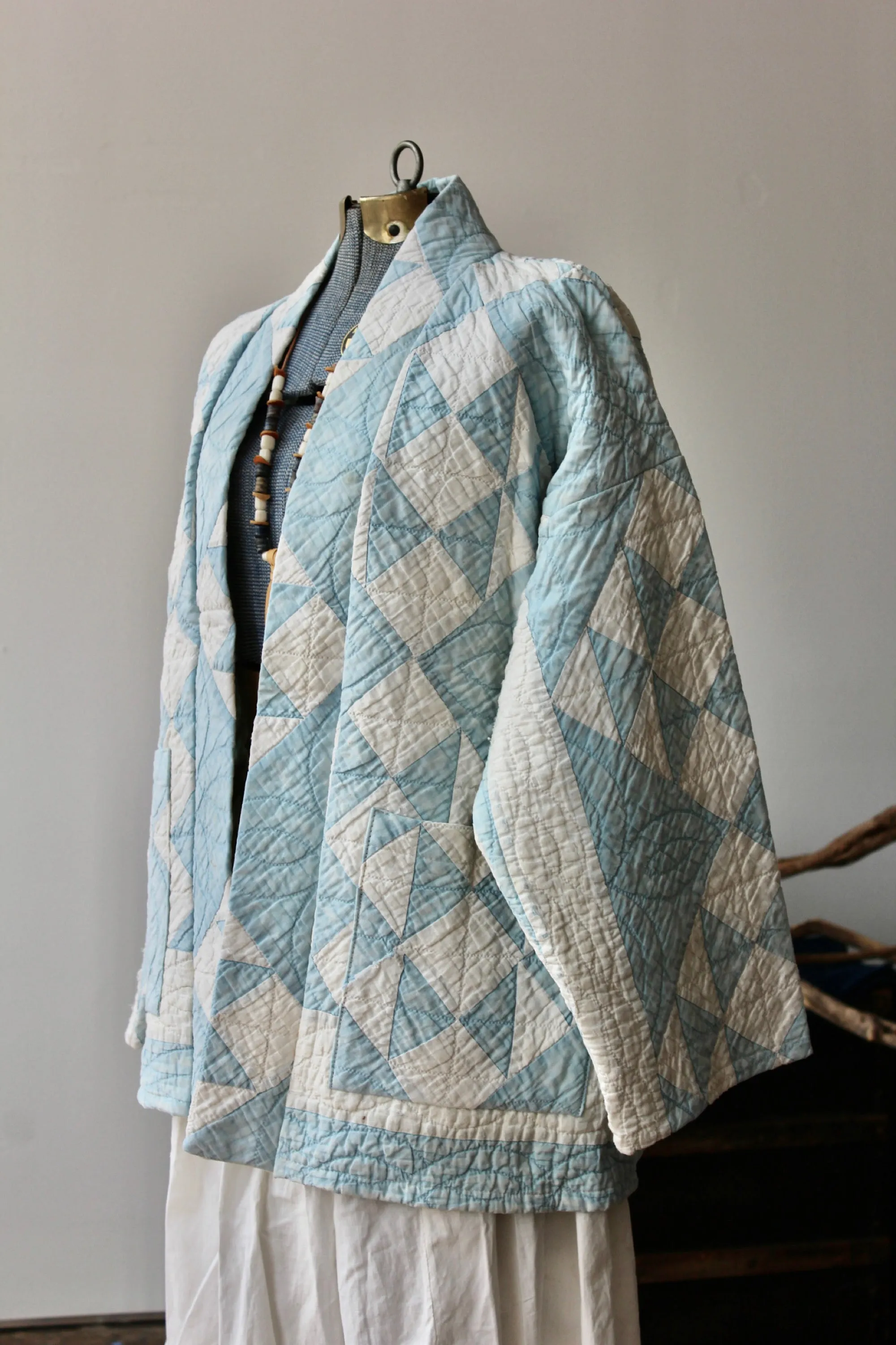 The Highlands Foundry Light Indigo Quilt Coat THF30