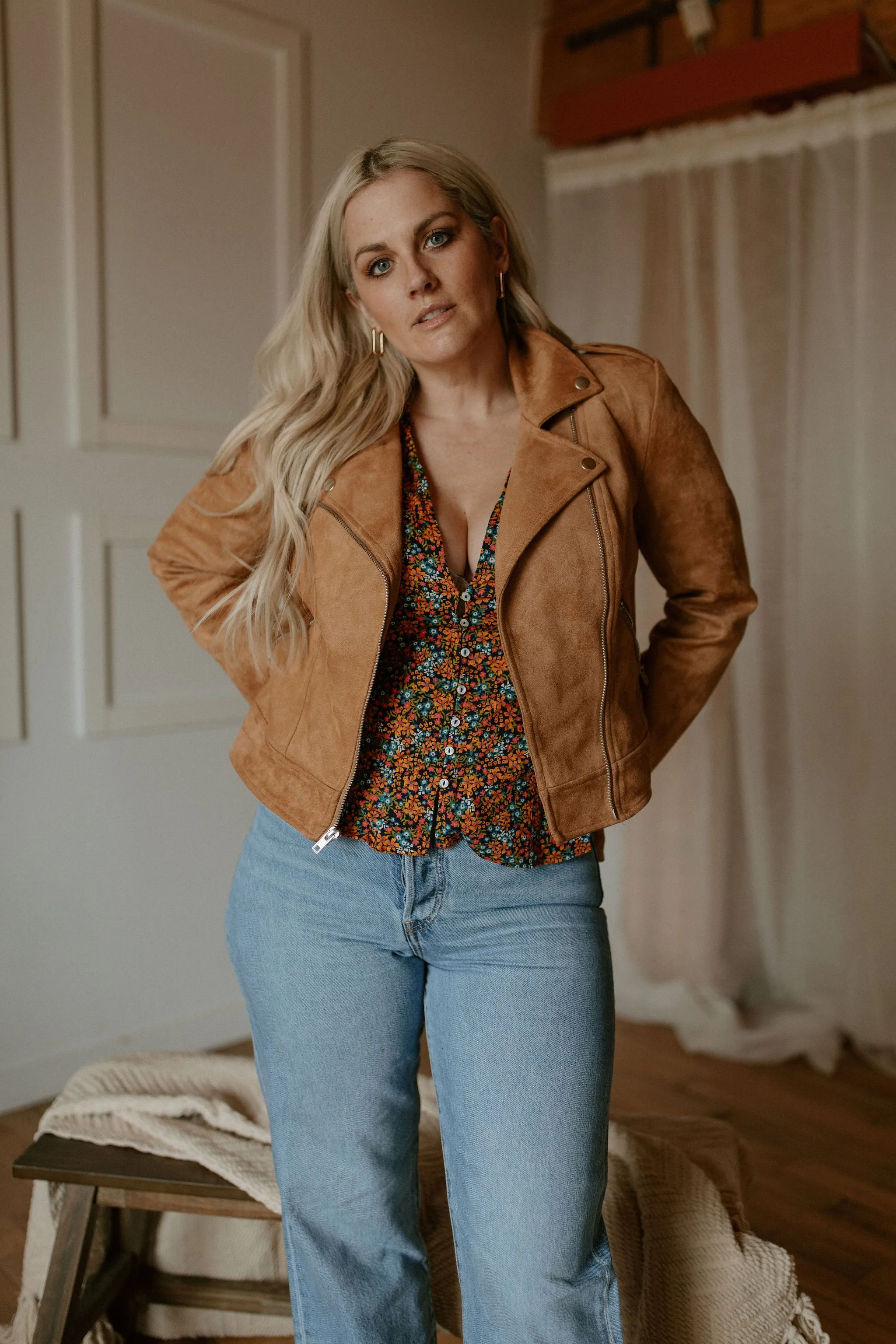 The I Found You Print Blouse by Free People - Navy Combo