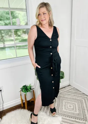 Tie-back Midi Dress