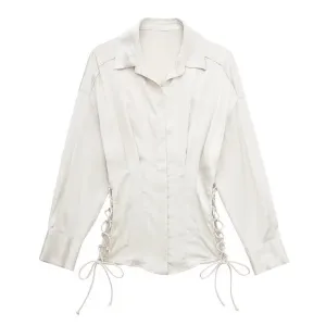 Tied Sides Collared Blouse
