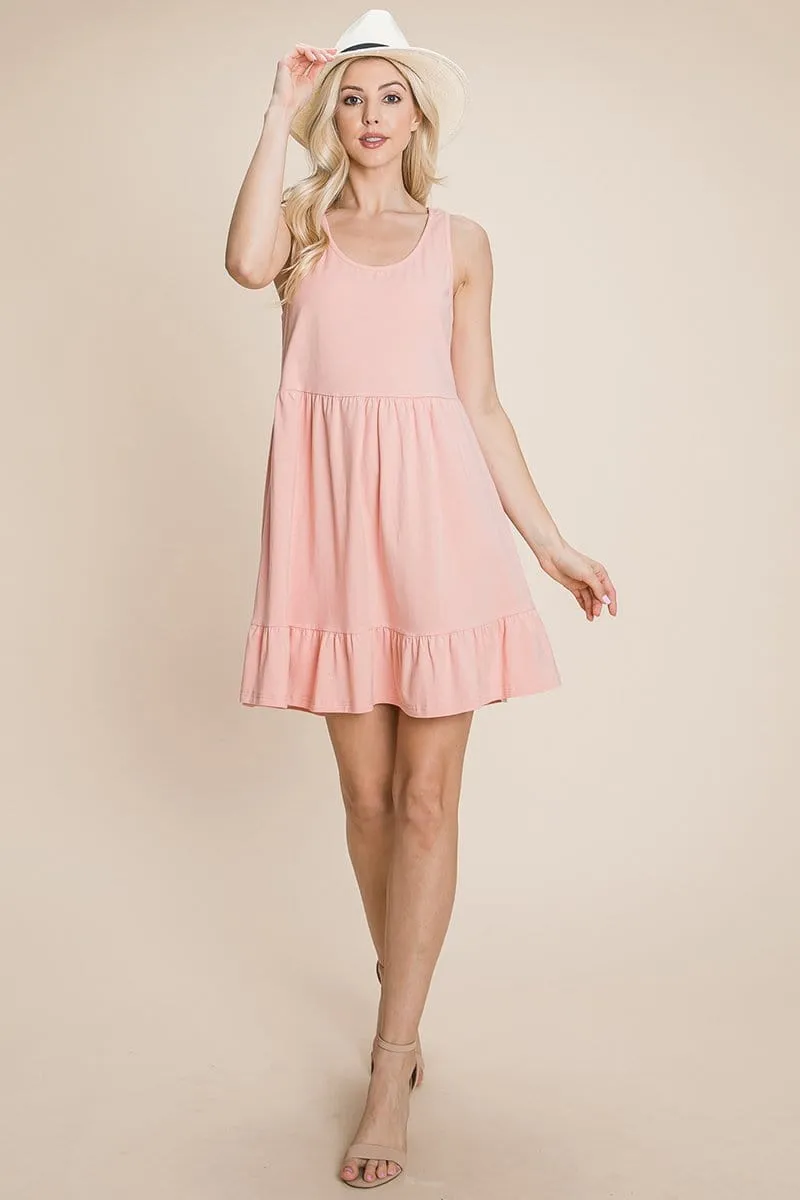 Tiered Cami Loose Layered Flowy Mini Dress by RolyPoly Apparel