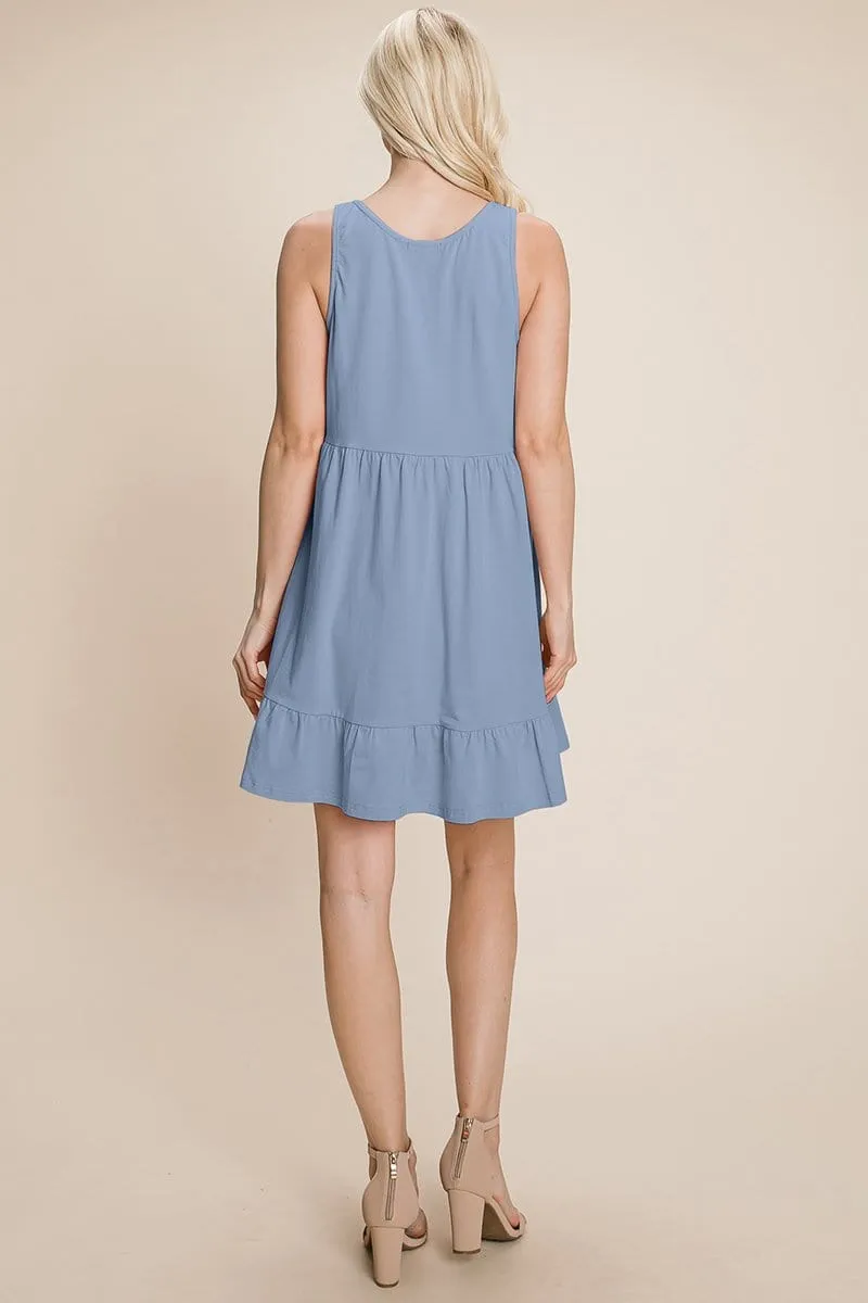 Tiered Cami Loose Layered Flowy Mini Dress by RolyPoly Apparel