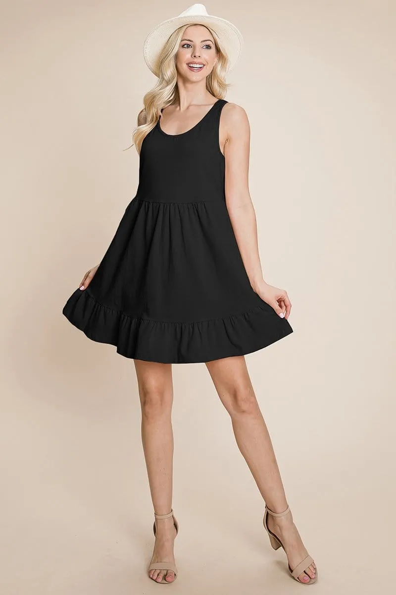 Tiered Cami Loose Layered Flowy Mini Dress by RolyPoly Apparel