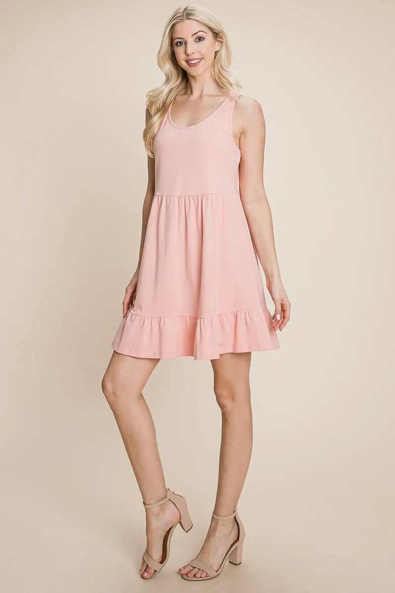 Tiered Cami Loose Layered Flowy Mini Dress by RolyPoly Apparel