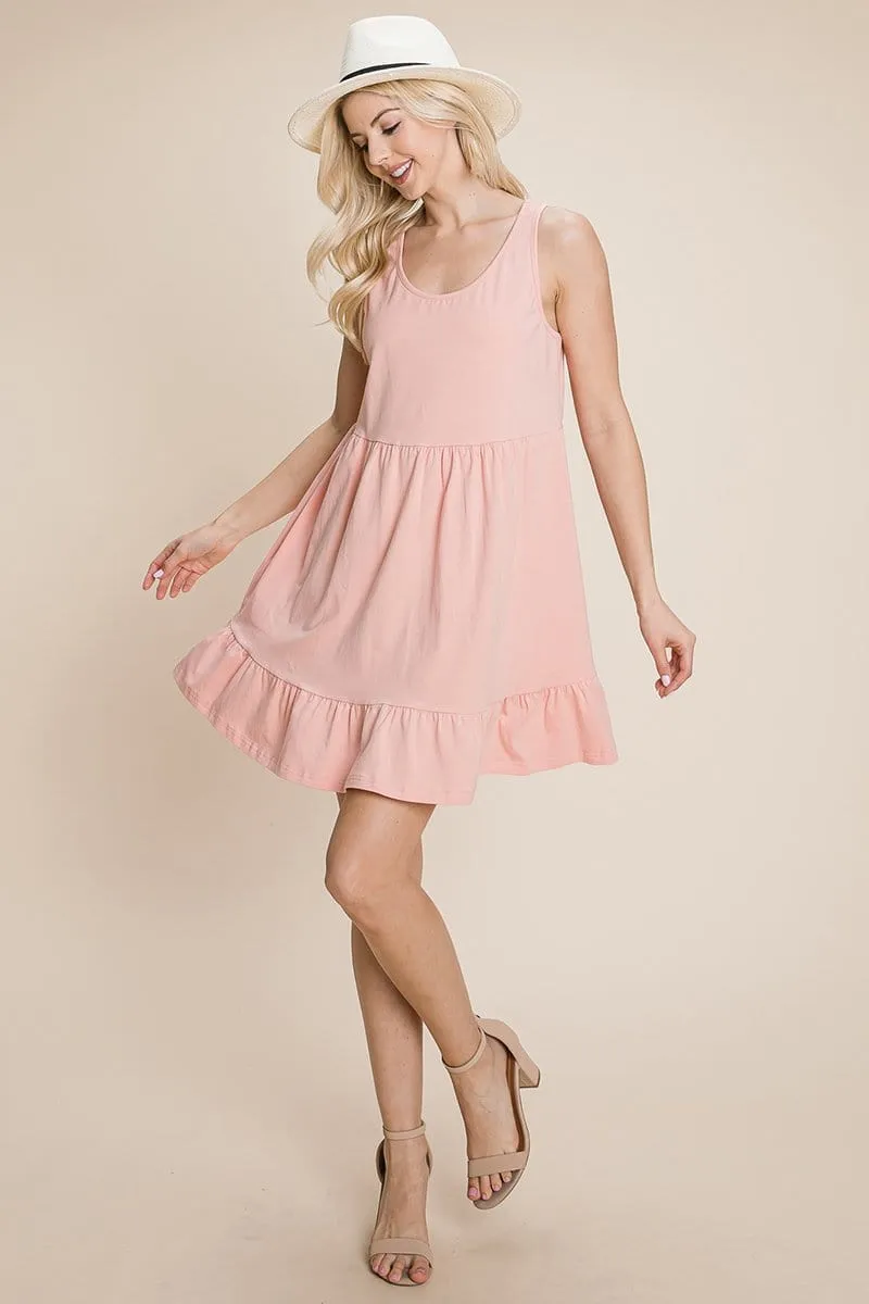 Tiered Cami Loose Layered Flowy Mini Dress by RolyPoly Apparel