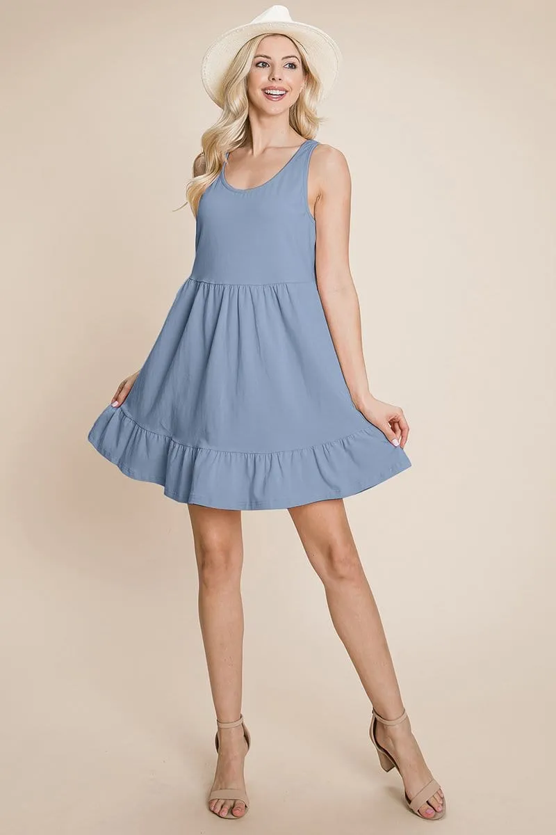 Tiered Cami Loose Layered Flowy Mini Dress by RolyPoly Apparel