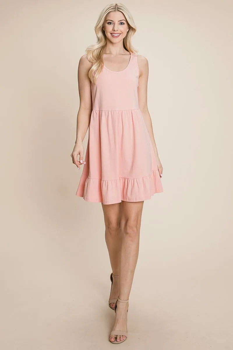 Tiered Cami Loose Layered Flowy Mini Dress by RolyPoly Apparel