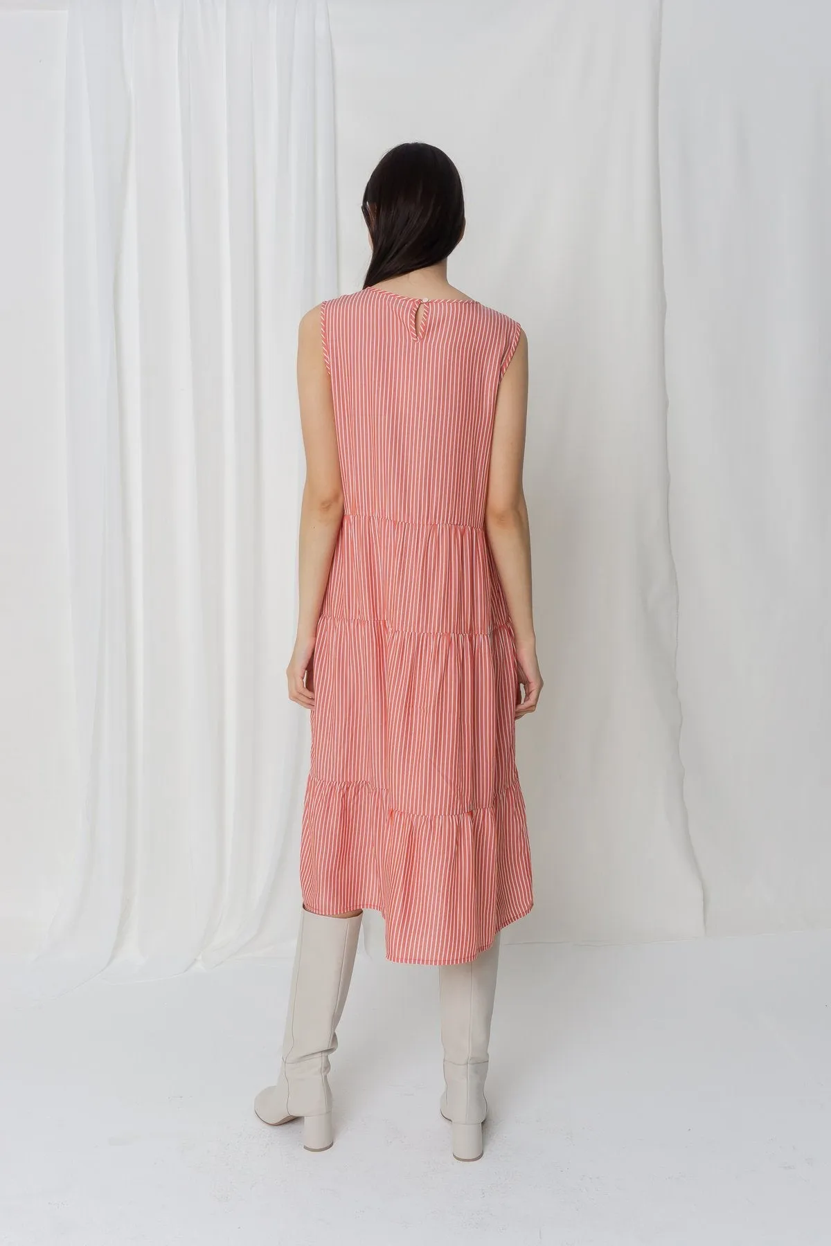 Tilda Dress (Afterglow Red Stripe)