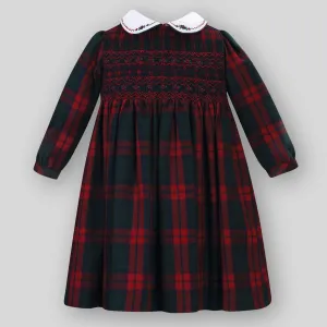 Traditional Girls Tartan Dress with Smocking - Sarah Louise 013137