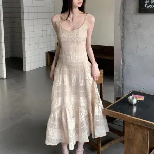 Trendy Cutout Sundress in Embossed Lace for Women