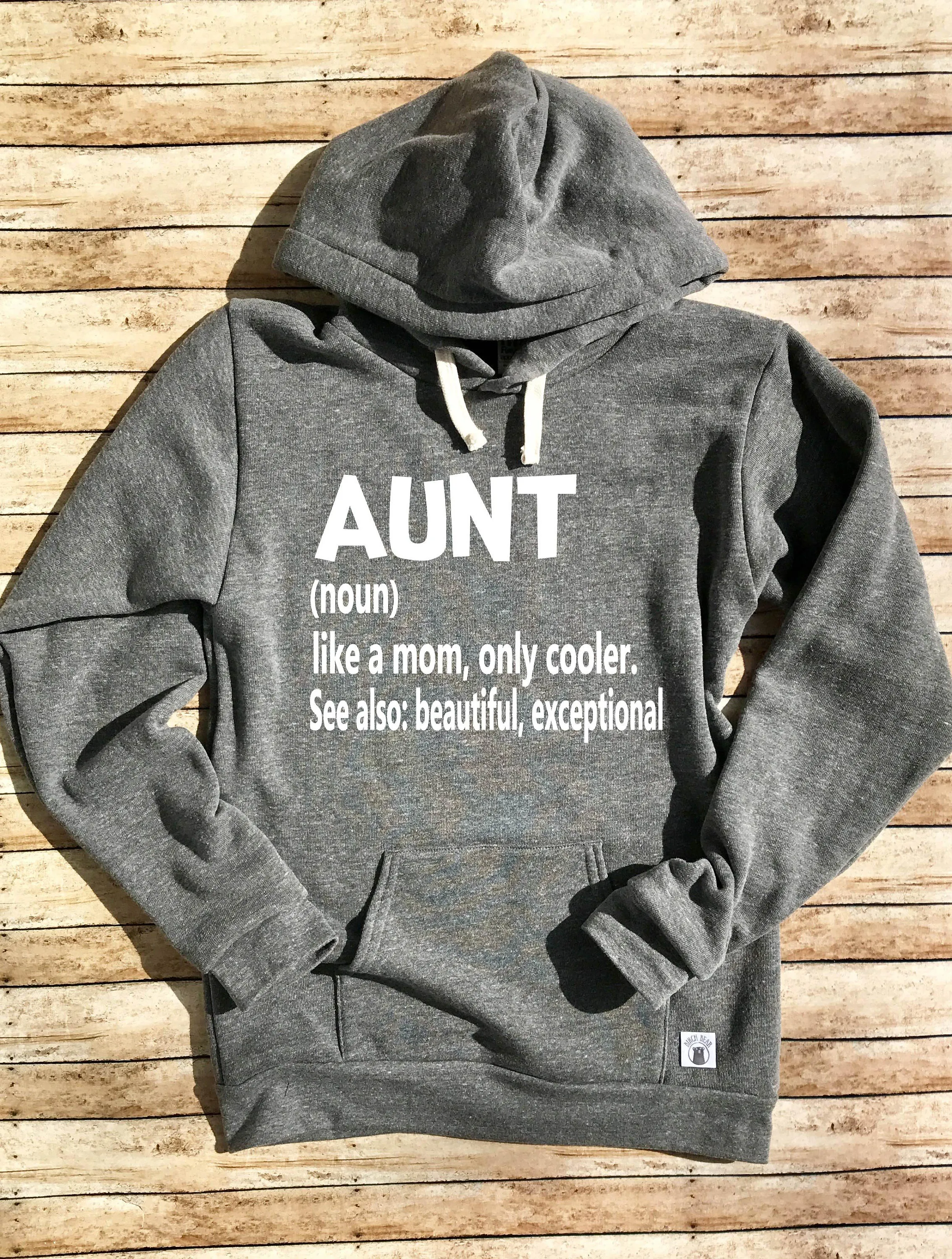 Triblend Fleece Pullover Hoodie - Aunt Like A Mom Only Cooler - Aunt Shirt - Gift For Aunt - Funny Aunt Sweatshirt