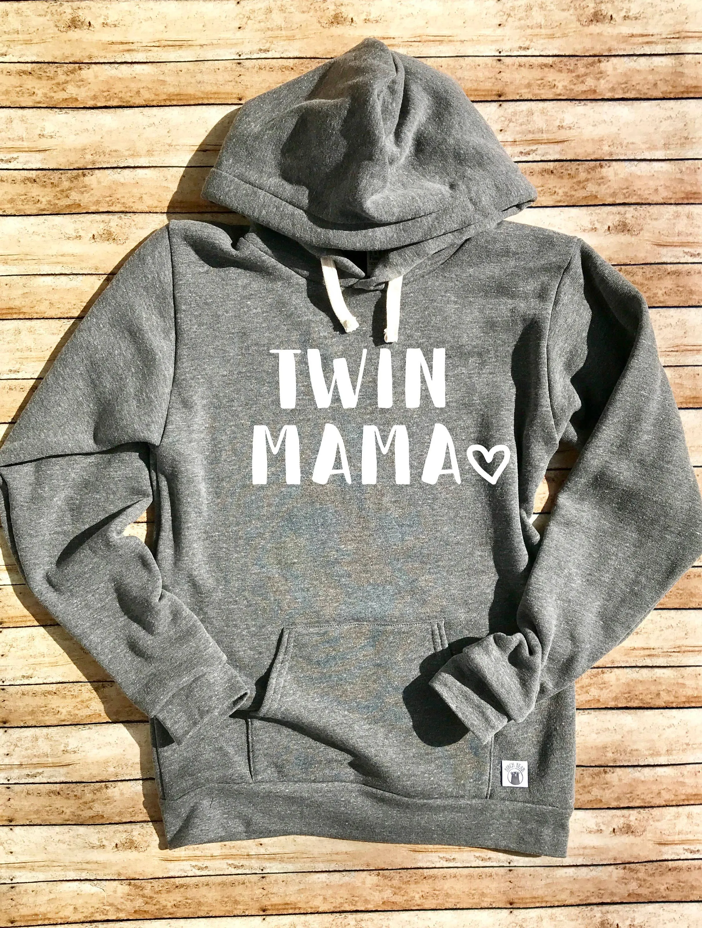Triblend Unisex Fleece Pullover Hoodie Twin Mama - Mom of Twins - Twin Sweatshirt - Funny Mom Shirt - Gift For Mom - Twins Shirt
