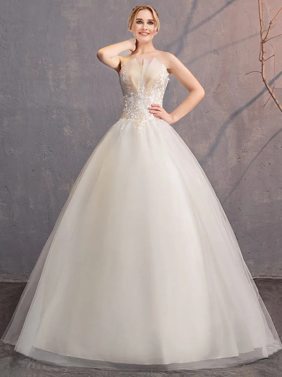 Tulip Tulle Sleeveless Elegant Bridal Gown