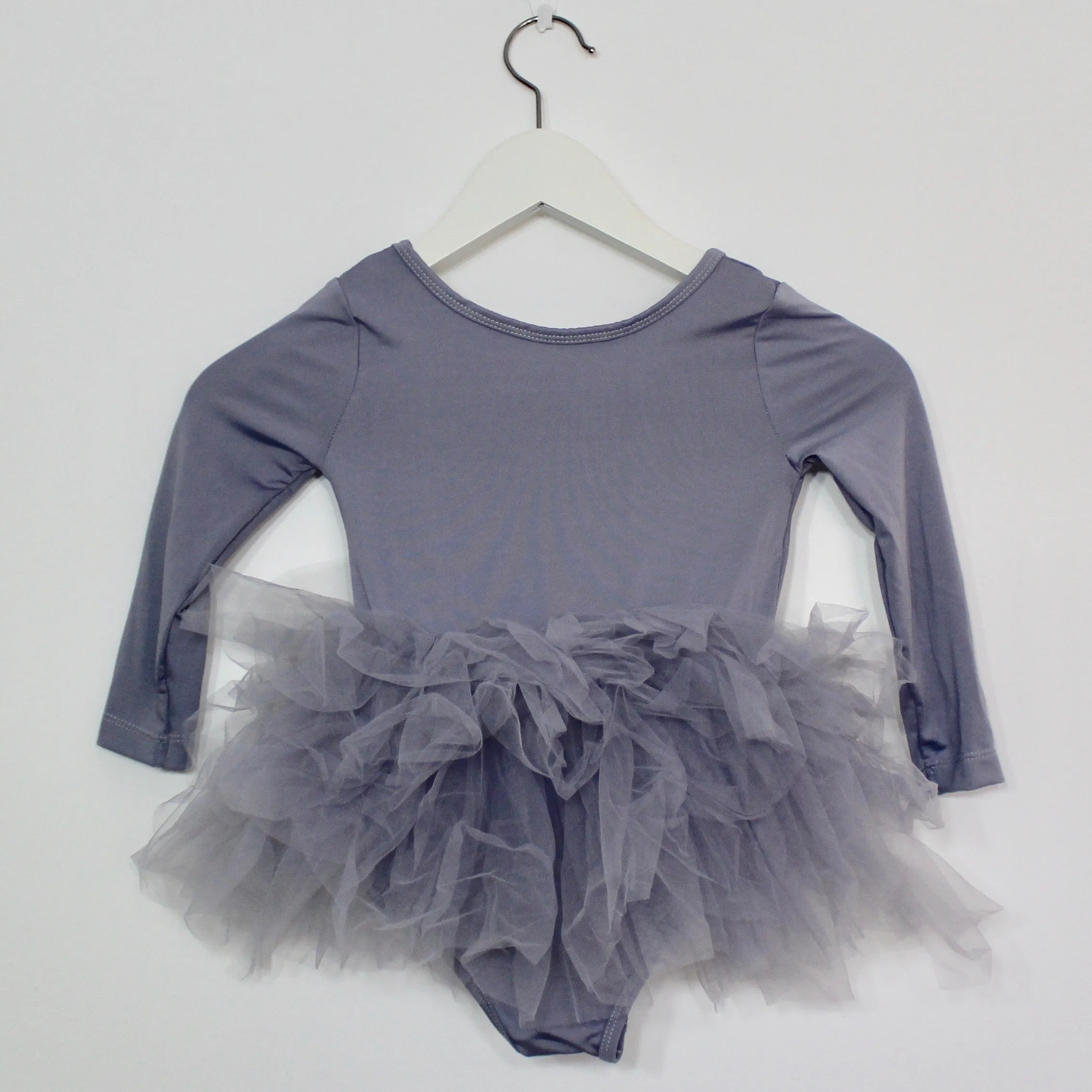 Tutu Dress Gray Long Sleeve