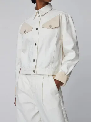 Two Toned Cotton Jacket - Denim Moon Wash