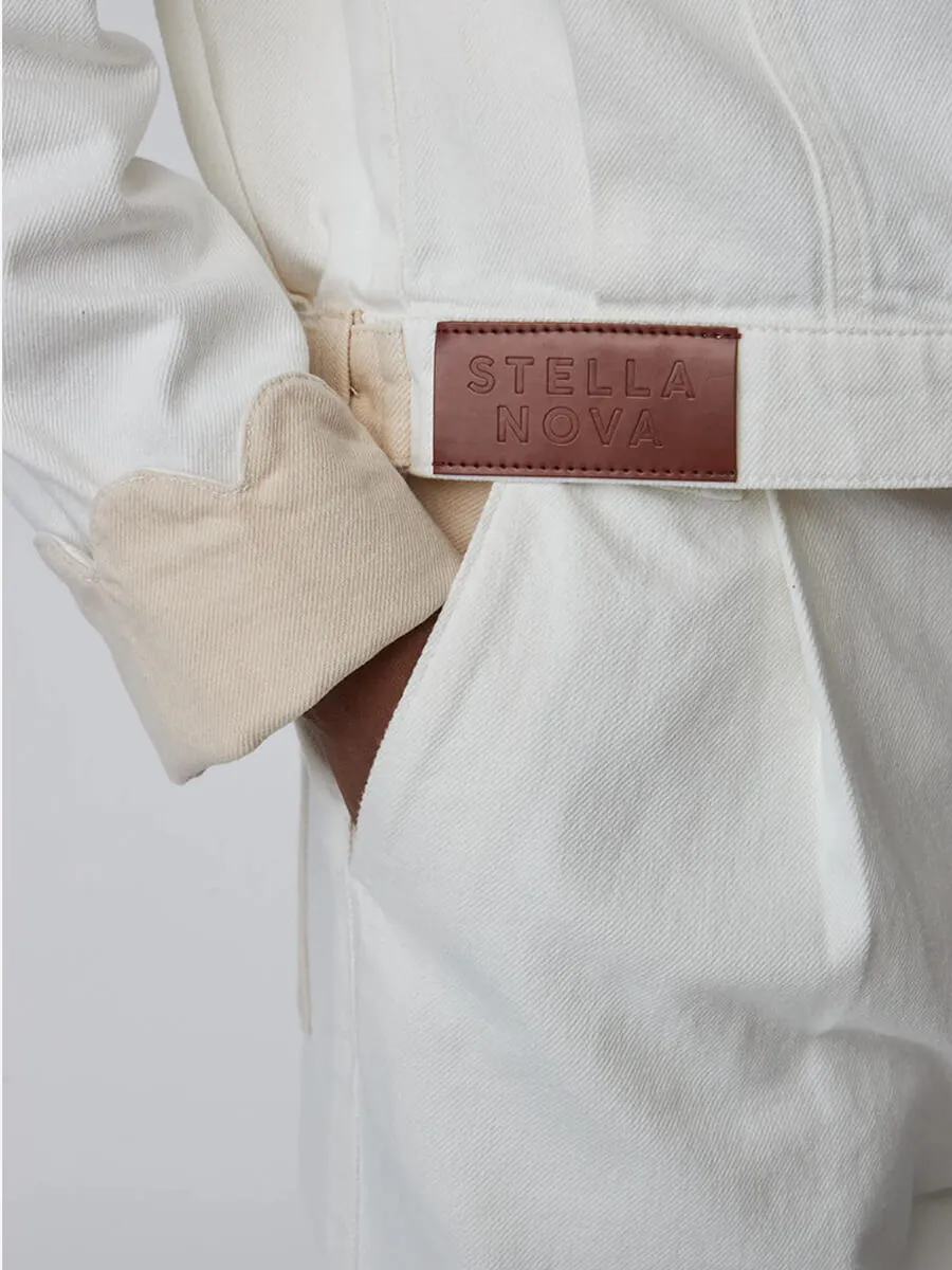 Two Toned Cotton Jacket - Denim Moon Wash