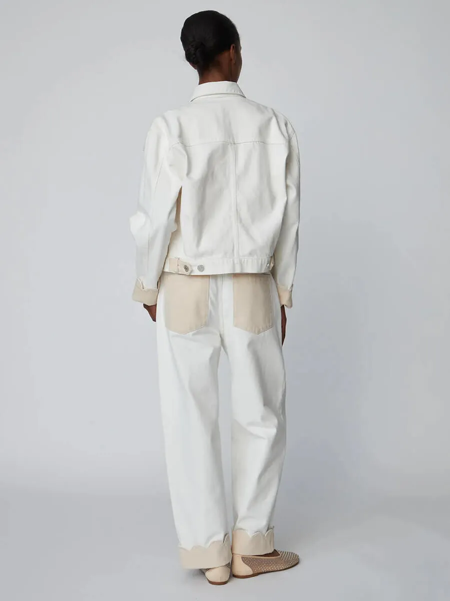 Two Toned Cotton Jacket - Denim Moon Wash