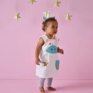 Unicorn Pinafore Dress in Ivory