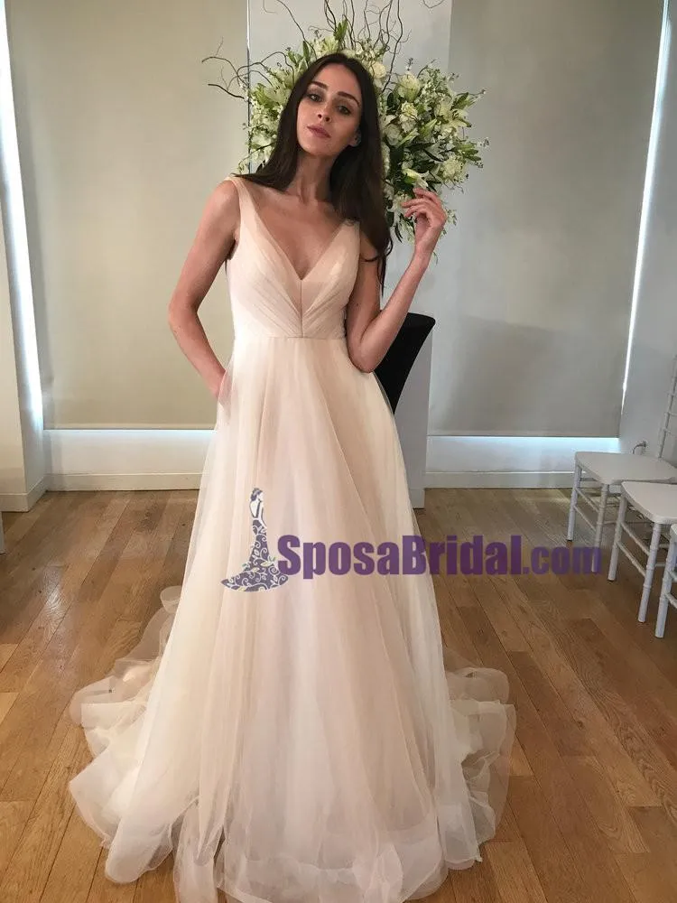 V Neck Simple Soft Fashion New Unique Fashion Handmade High Quality Prom Dresses,  PD0661