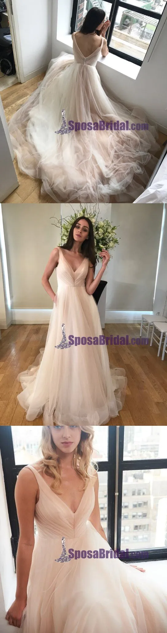 V Neck Simple Soft Fashion New Unique Fashion Handmade High Quality Prom Dresses,  PD0661