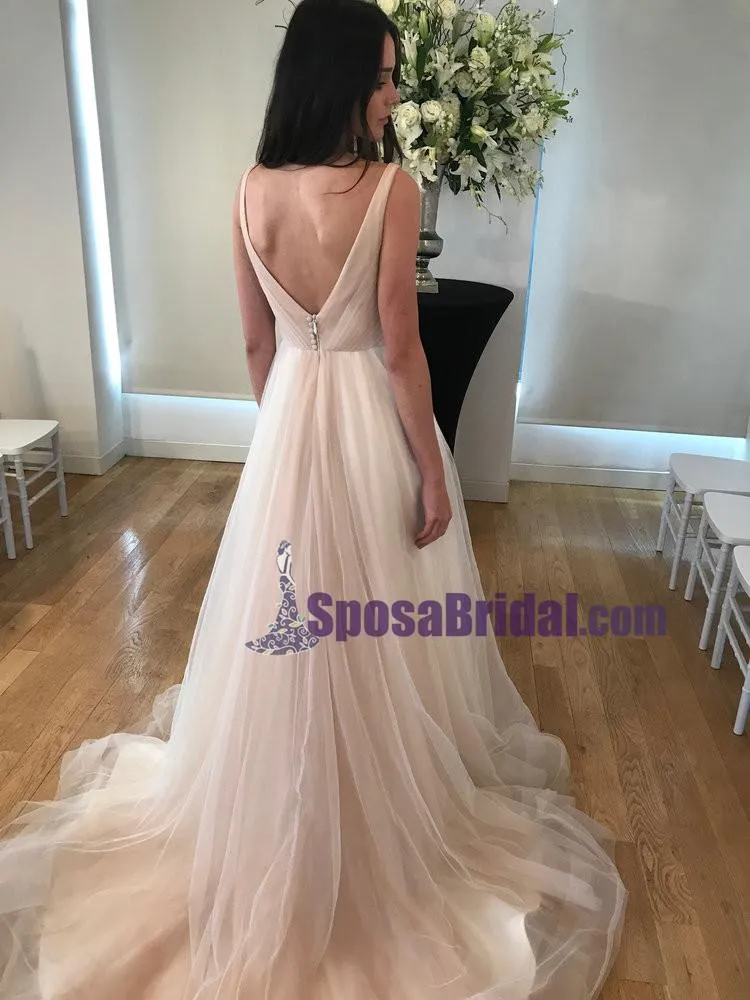 V Neck Simple Soft Fashion New Unique Fashion Handmade High Quality Prom Dresses,  PD0661