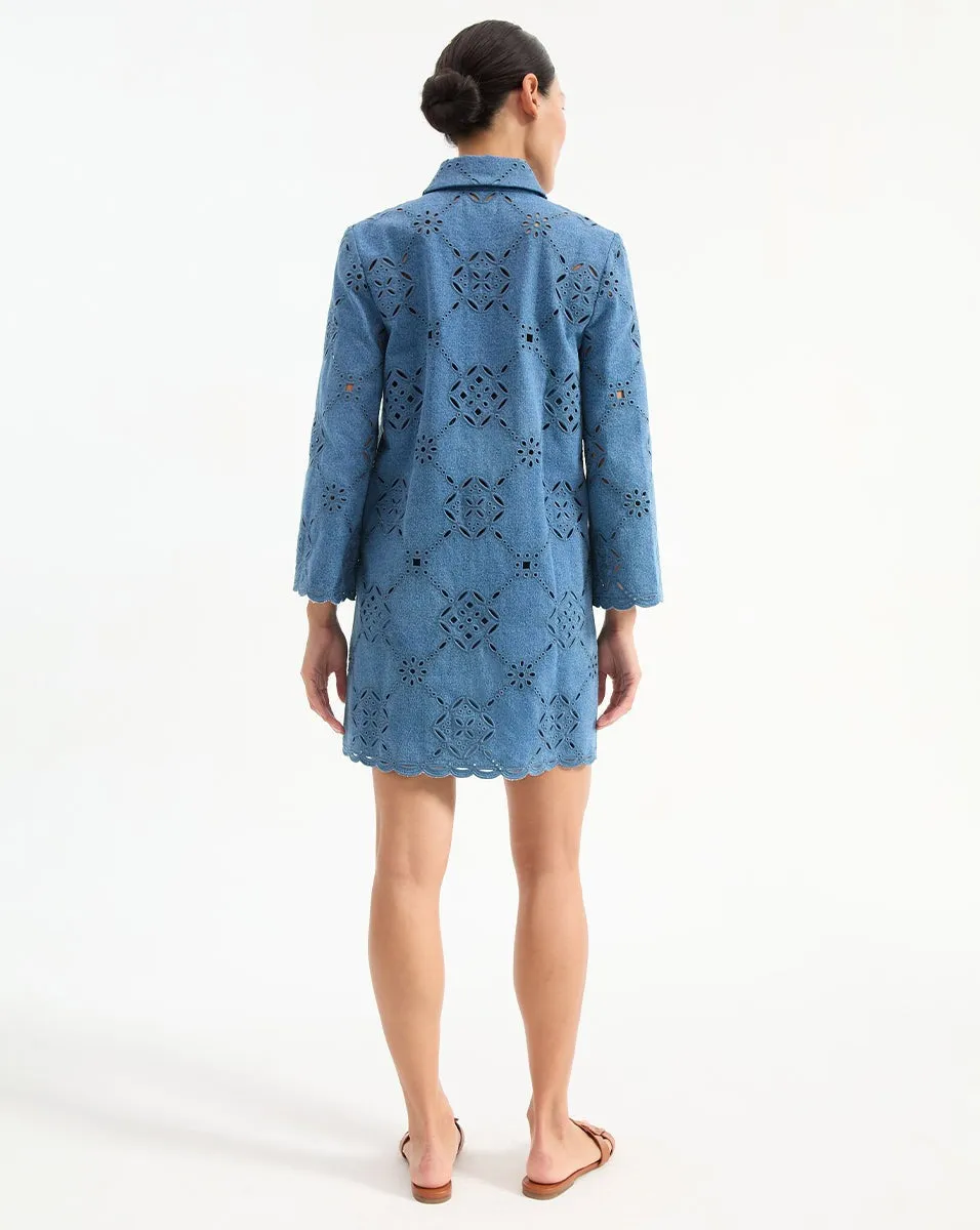 Veronica Beard Erilyn Dress in Sea Glare
