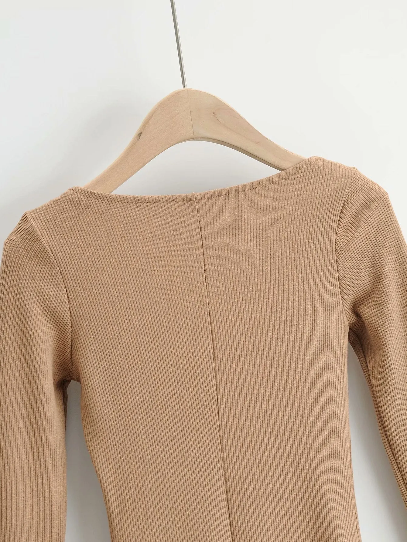 Vintage Square Collar Knit Sweater Midi Dresses