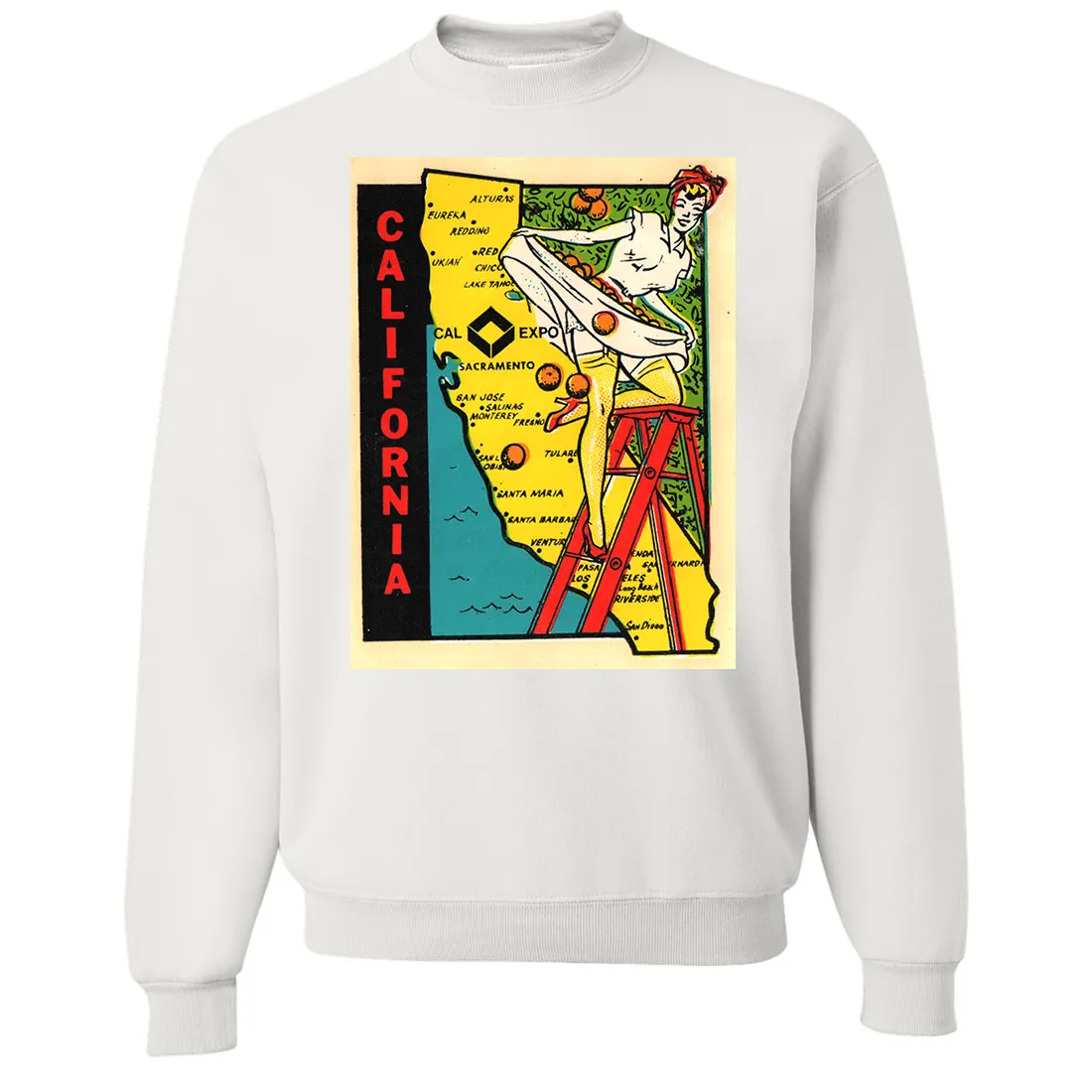 Vintage Sticker California Cal Expo Crewneck Sweatshirt