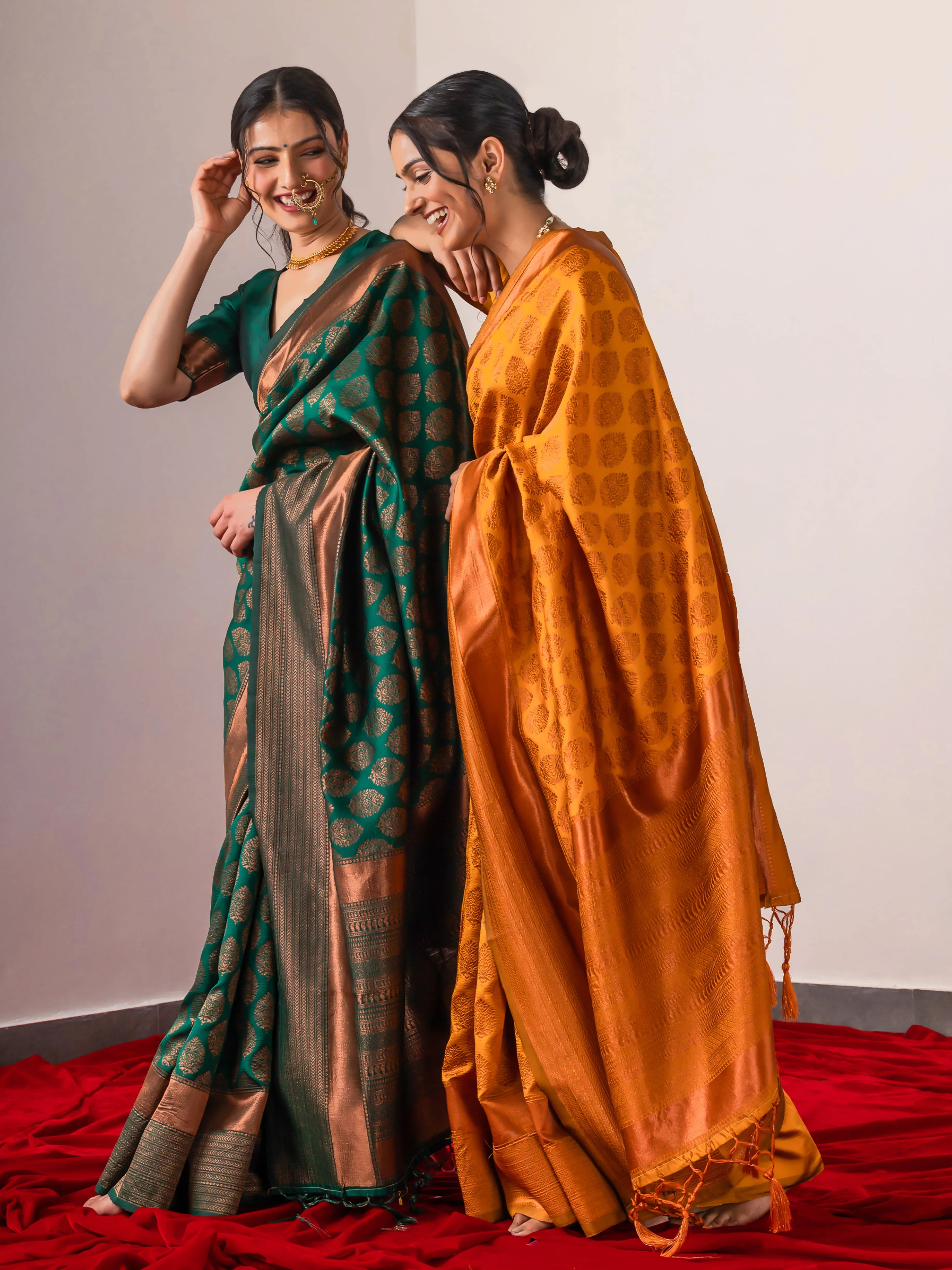 Vishesh Mustard Bronze Saree with Blouse Fabric