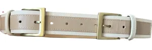 W by Worth Women's Cream Tan Double Buckle Belt – XS