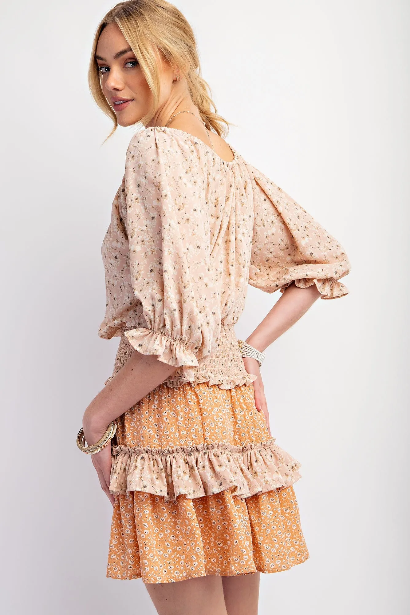 Washed Coral Drapey Mini Dress 5/22/24 8621