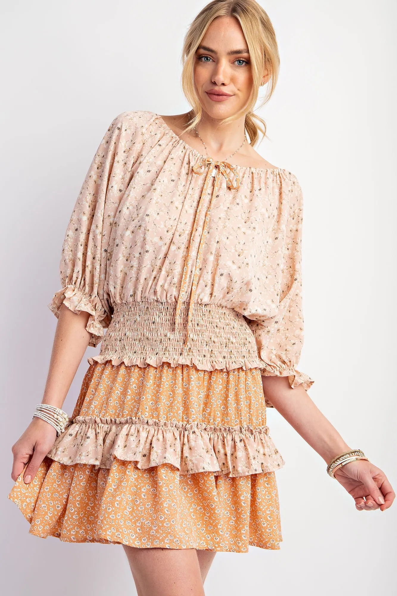 Washed Coral Drapey Mini Dress 5/22/24 8621